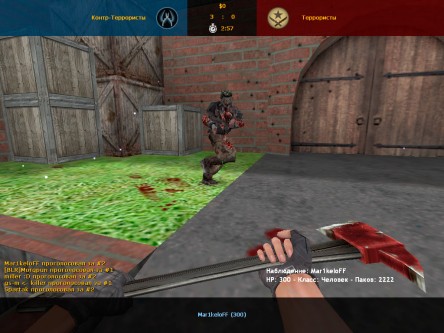 Скриншот CS 1.6 с зомби ботами #3