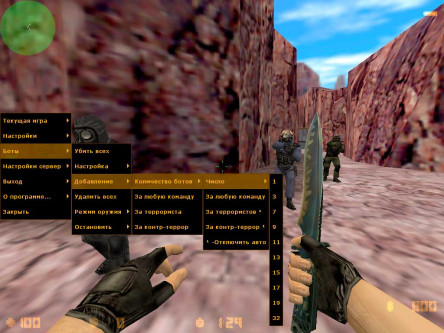 Скриншот CS 1.6 с ботами #2