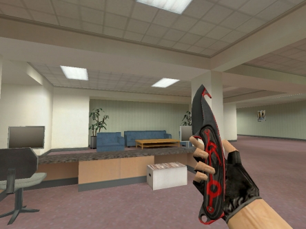 Скриншот Нож с лезвием-крюком Кибер красный #0